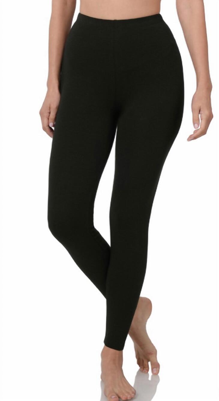 NEW ZENANA premium cotton leggings in black